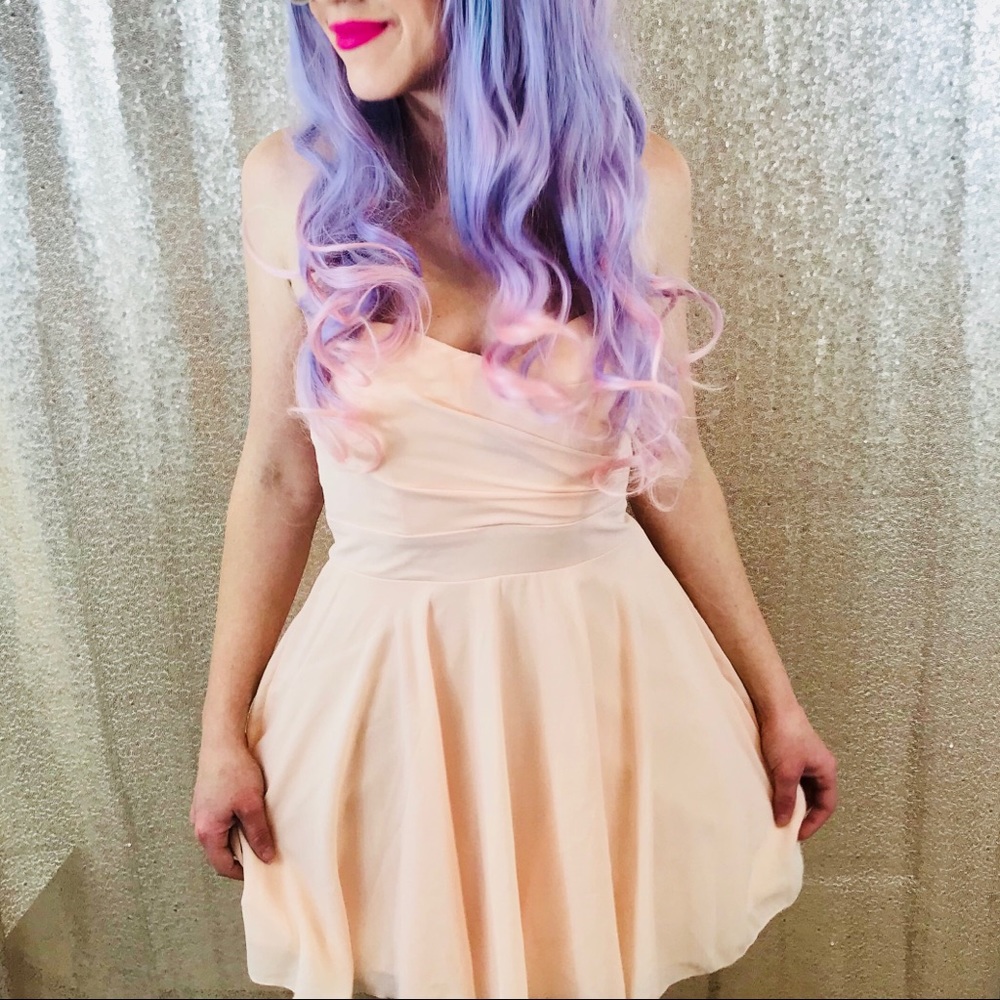 Strapless Peach Dress